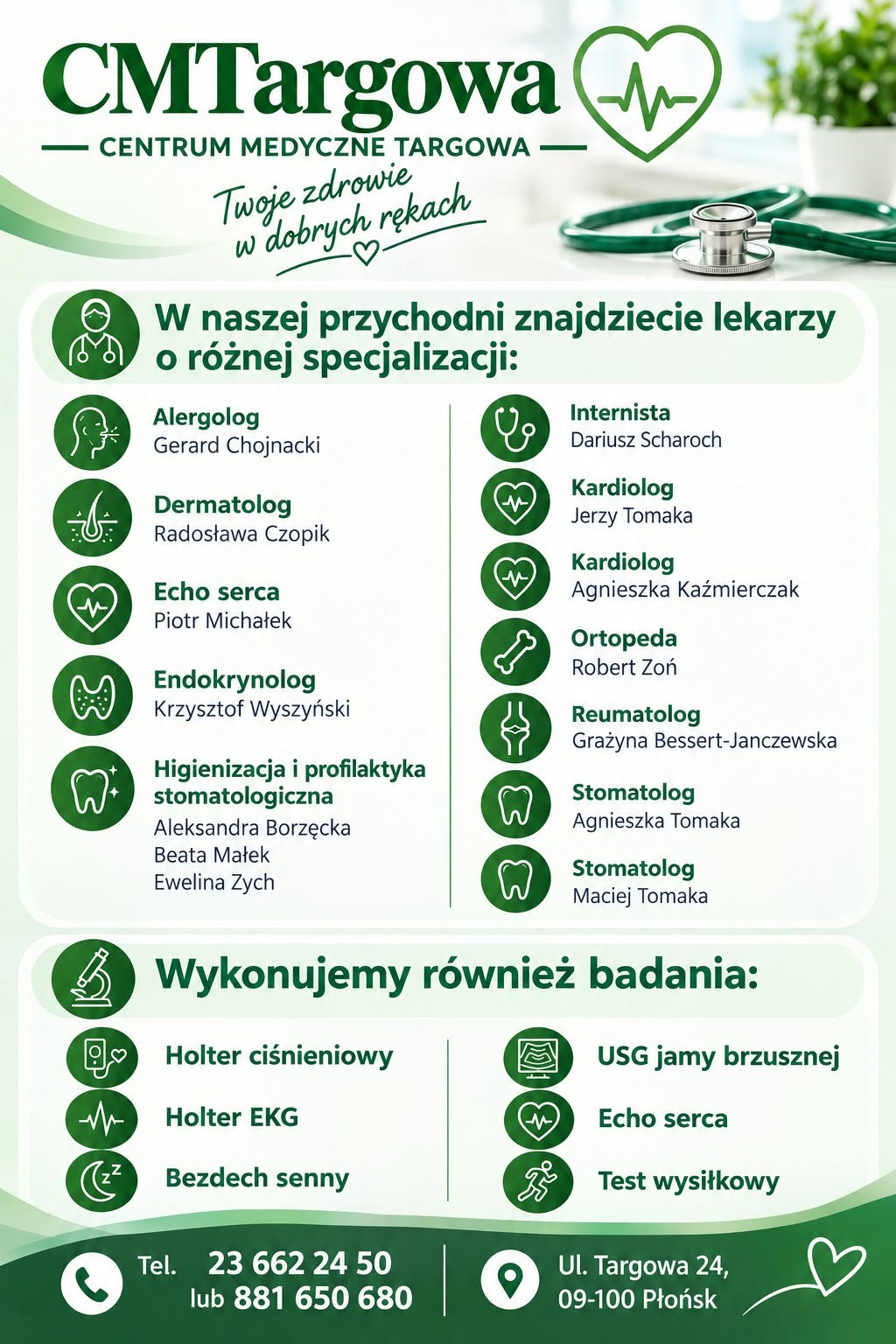Centrum Medyczne Targowa - Agnieszka Tomaka, Płońsk