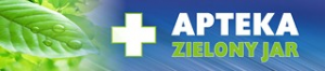 Logo: Zielony Jar. Apteka leków gotowych i recepturowych. Chojnacka K.E., mgr farm.