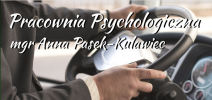 Logo: Anna Pasek-Kulawiec. Pracownia psychologiczna. Badania kierowców, operatorów