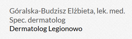 Góralska - Budzisz Elżbieta lekarz med.dermatolog – logo